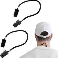 ﻿2Pcs Cap Wind-proof Rope Hat Clips Cap Retainer Outdoor Scarf Clip Lanyard Rope Cord For Camping Hiking Travel Equipment