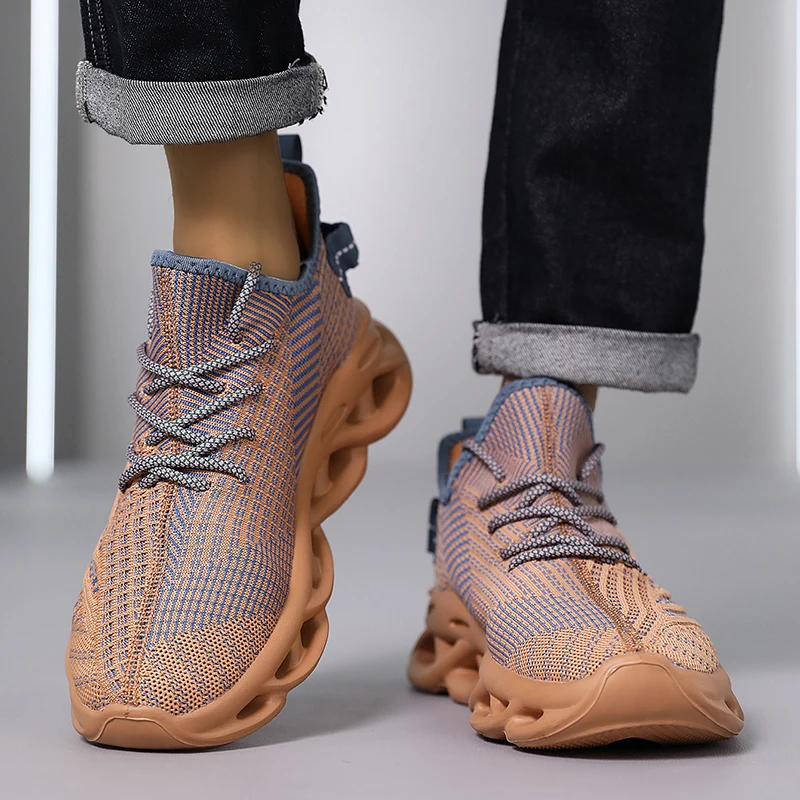 Men Women Breathable Mesh Running Shoes Lightweight Shock Absorption Outdoor Jogging Athletic Sneakers Casual Sports Tennis