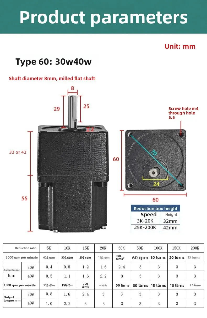 24V 30-300W Brushless DC Gear Motor Constant Torque Anti-interference Micro Speed Control BLDC Motor
