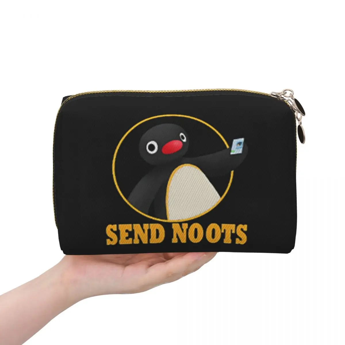 Pingu Pinga Penguin TV Women Cosmetic Bag Travel Makeup Organizer Pouch Toiletry Storage Dopp Kit Box