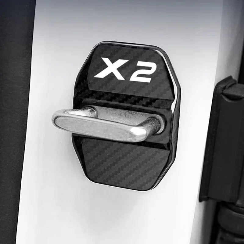 4PCS Car Door Lock Covers for BMW X2 Emblem Logo Case Decals Anti-rust Protection Buckle Stickers Stainless Steel Accessories - view 5