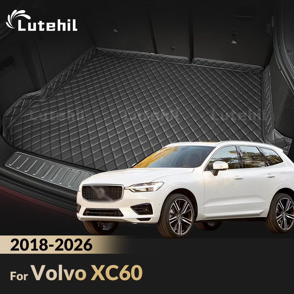 For Volvo XC60 2018-2026 2025 2024 23 22 21 20 19 Lutehil Car Trunk Mat Custom Waterproof Cargo Liner Boot Carpets