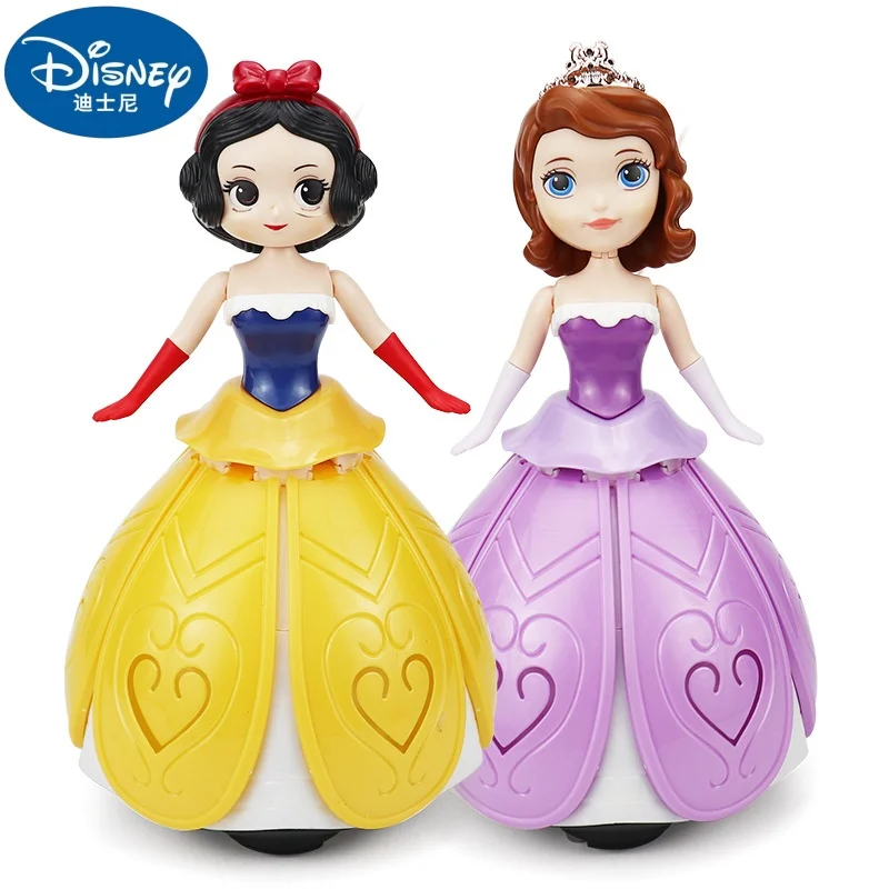 

Disney Princess Elsa Anna Doll Electric Dancing Toys With Wings Action Figure Rotating Projection Light Music Model Dolls Toys