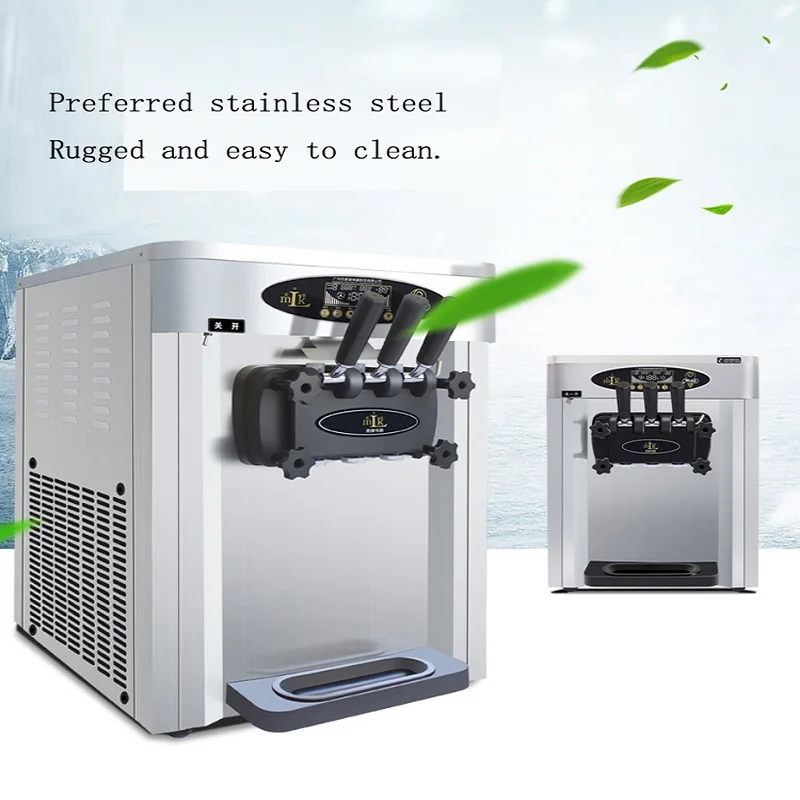 Ice Cream Machine For Ice Cream Making Stainless Steel Structure And Durable Three Flavors Soft Ice Cream Machine