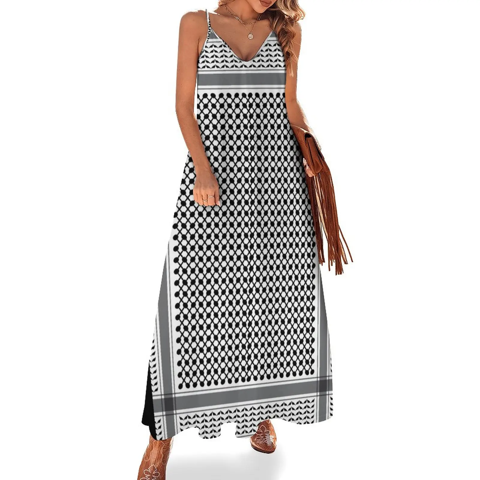 

The modern great keffiyeh Sleeveless Dress women dress Womens dresses