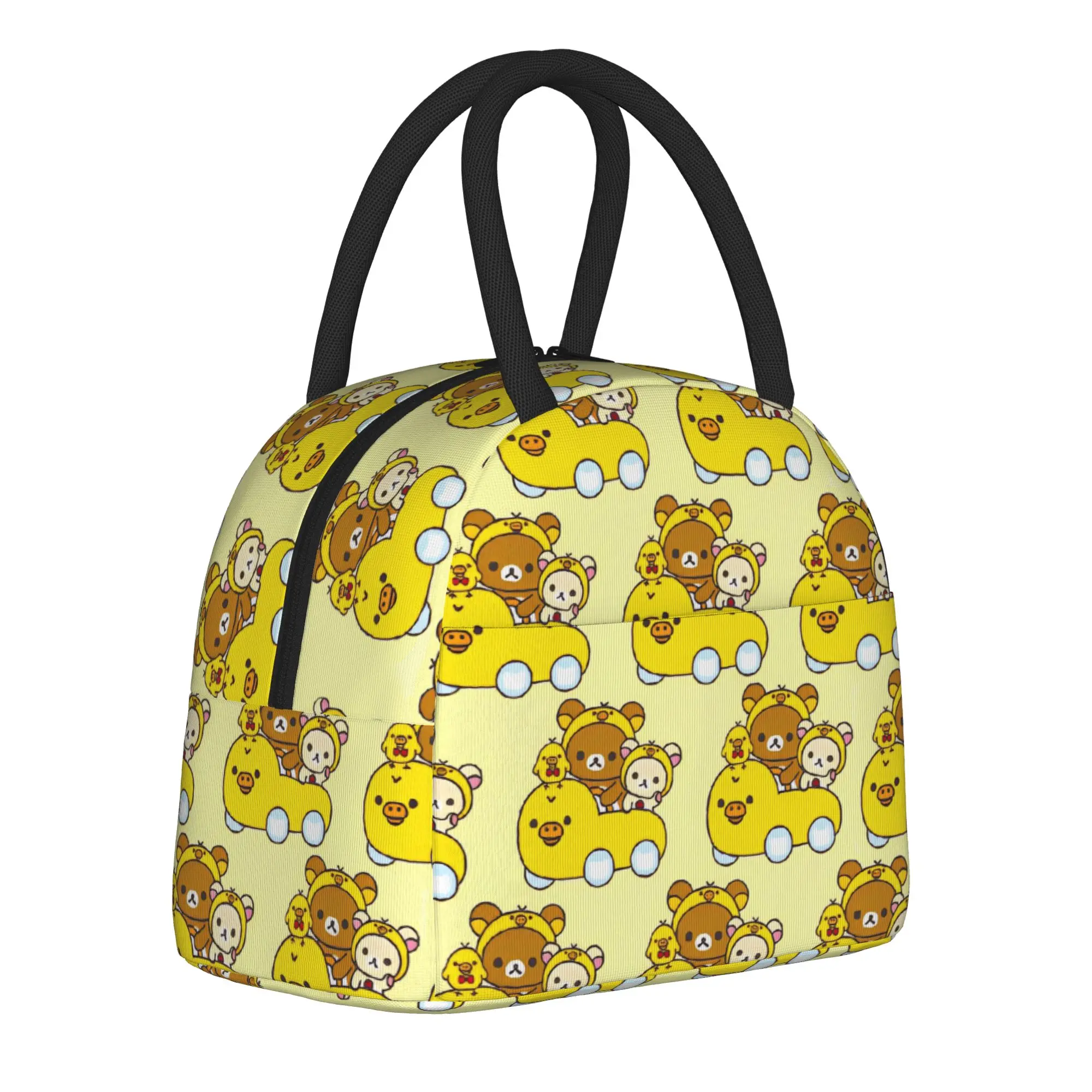 Rilakkuma Cartoon Insulated Lunch Bags Cooler Bag Reusable,Meal Container  High Capacity Tote Lunch Box Bento Pouch School