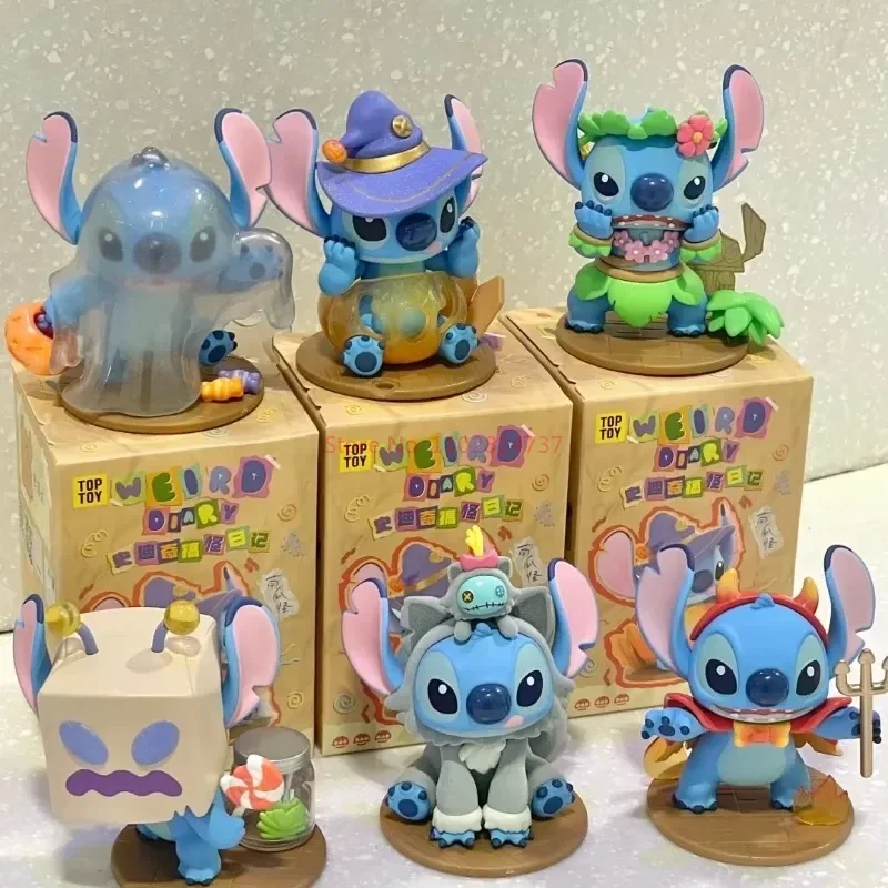 

Disney Weird Diary Series Stitch Blind Box Cartoon Action Figures Mystery Kawaii Anime Model Doll Toy Desktop Collection Gift