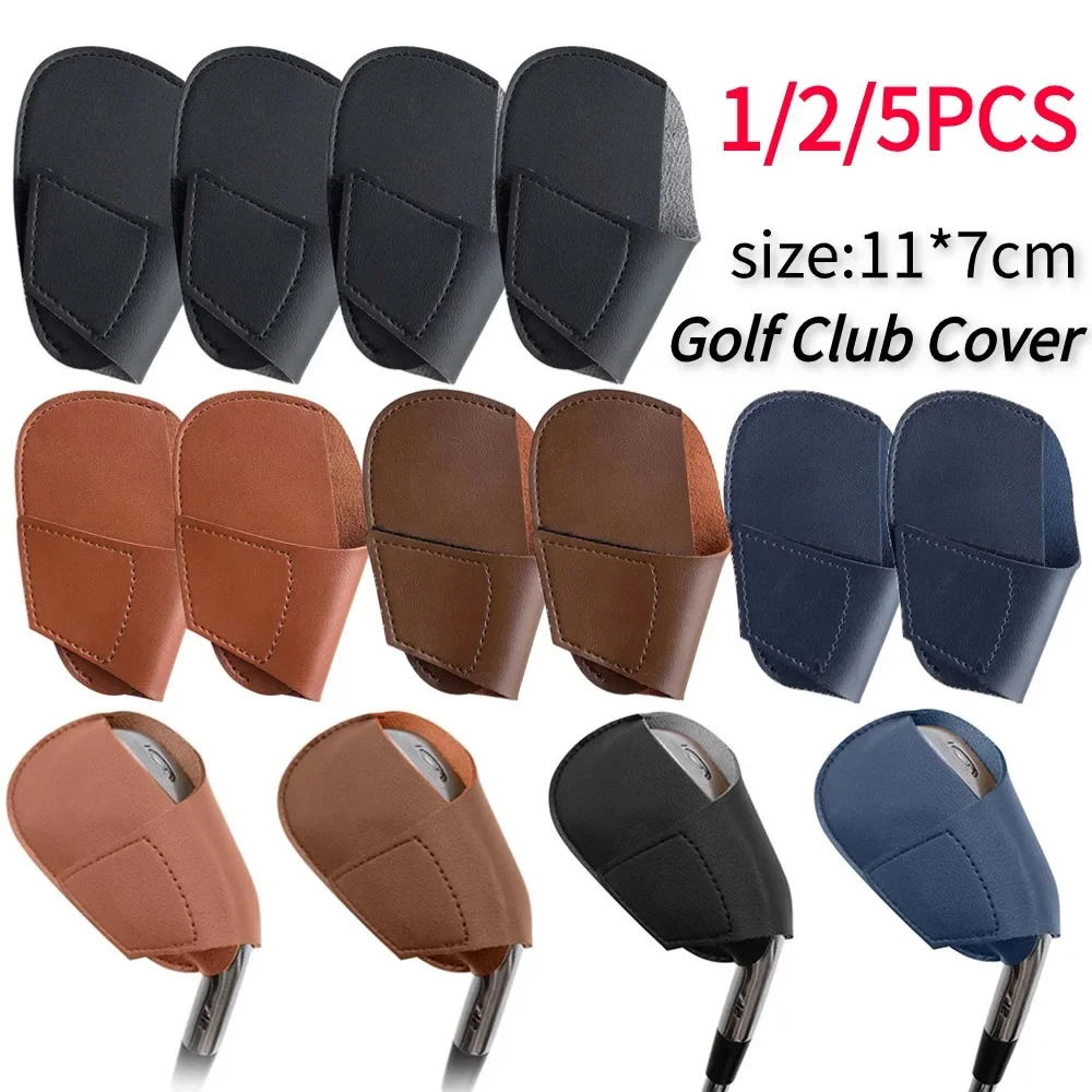 1/2/5PCS Golf Iron Head Cover Golf Club Head Protective Covers PU Leather Wedges Headcover Protector Golf Sports Accessories