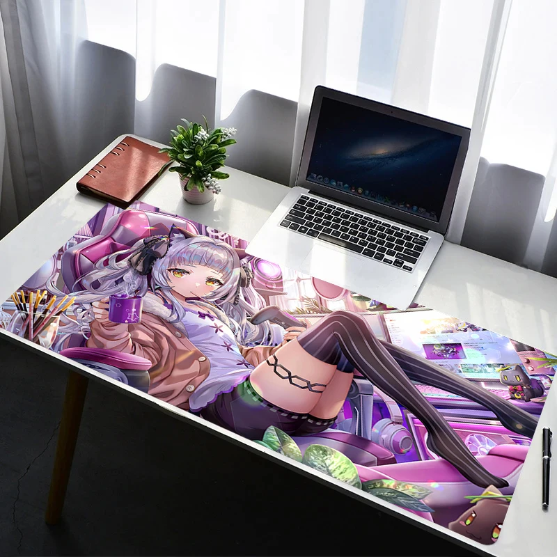 Mouse Pad Laptop Rubber Extended Desktop Mat Computer Gamer Mousepad Hololive Murasaki Shion PC Gaming Accessories Keyboard Pad