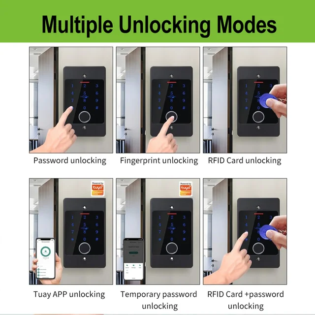Tuya Wifi Fingerprint Access Control Keypad Embedded Installation Metal Standalone Waterproof Backlight Door Opener Reader+Case 5 Tuya Wifi Fingerprint Access Control Keypad Embedded Installation Metal Standalone Waterproof Backlight Door Opener Reader+Case 5