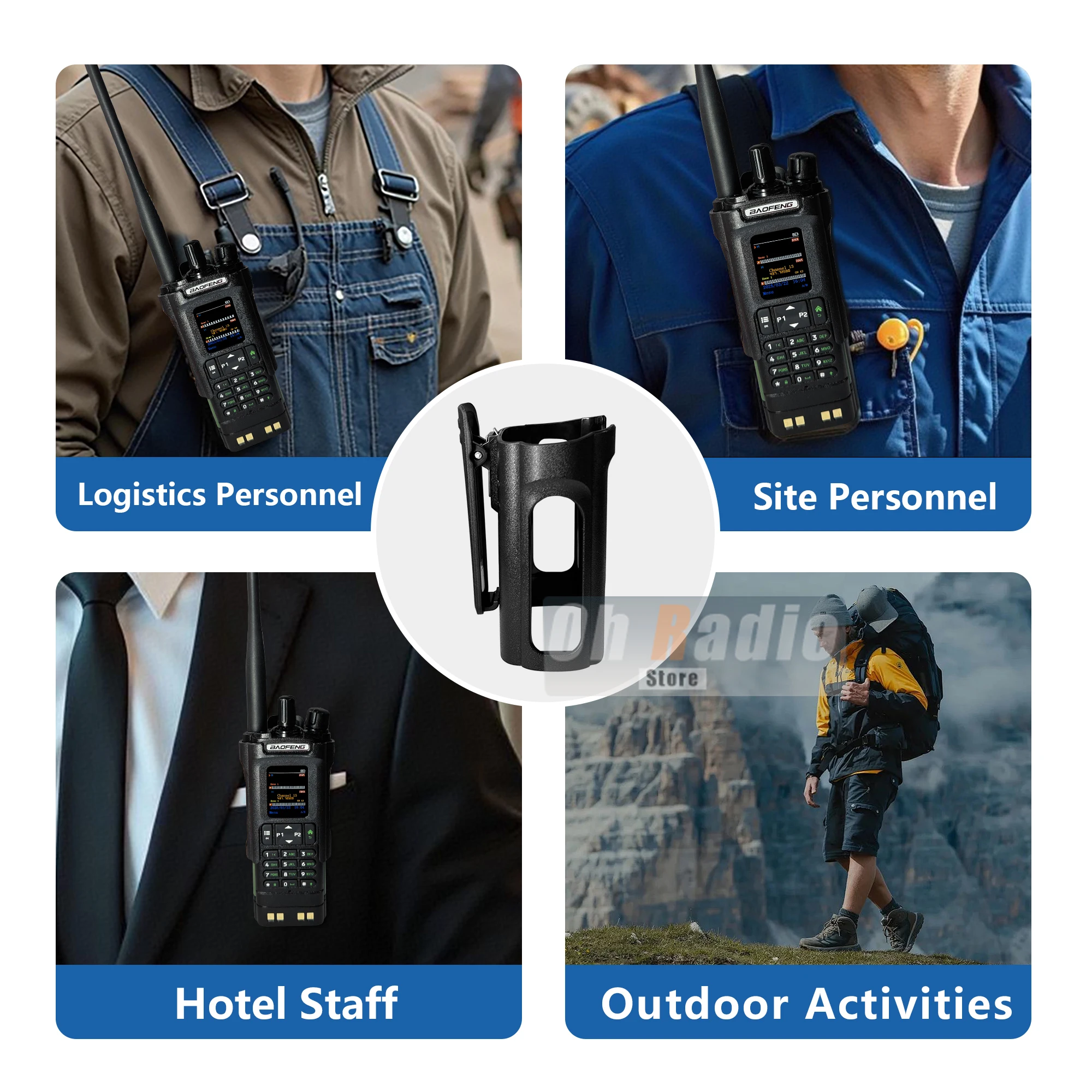 Baofeng UV-32 walkie talkie cinto clipe hoster original DM-32 cinto coldre caso titular com clipe para dm32uv presunto rádio em dois sentidos