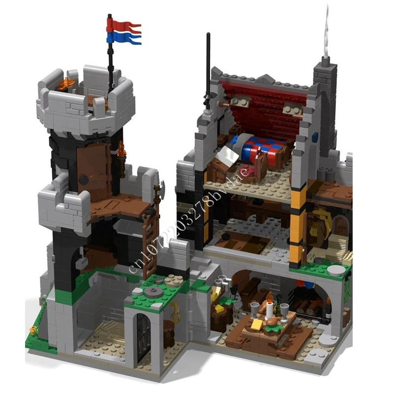 4684 Uds. MOC Castillo Medieval modelo de bloques de construcción Castillo del Caballero Negro ladrillo técnico DIY juguetes de montaje para niños regalos de vacaciones