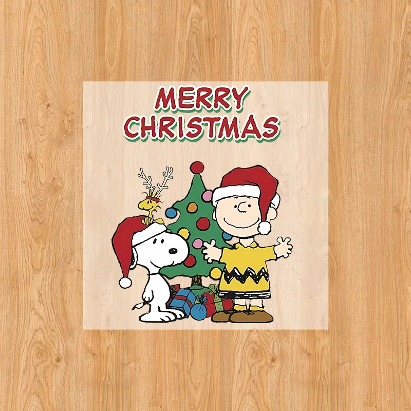 Snoopy Christmas Thermal Transfer Sticker Peanuts Anime Iron on Thermoadhesive Patches Clothes Kawaii Kid T-shirt Applique Decor