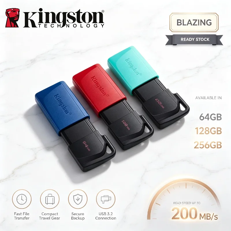 Kingston USB 3.2 Gen 1 Flash Drive 64GB 128GB 256GB DTX Pen Drive U Disk High Speed Memory Stick for Desktop Laptop Pro