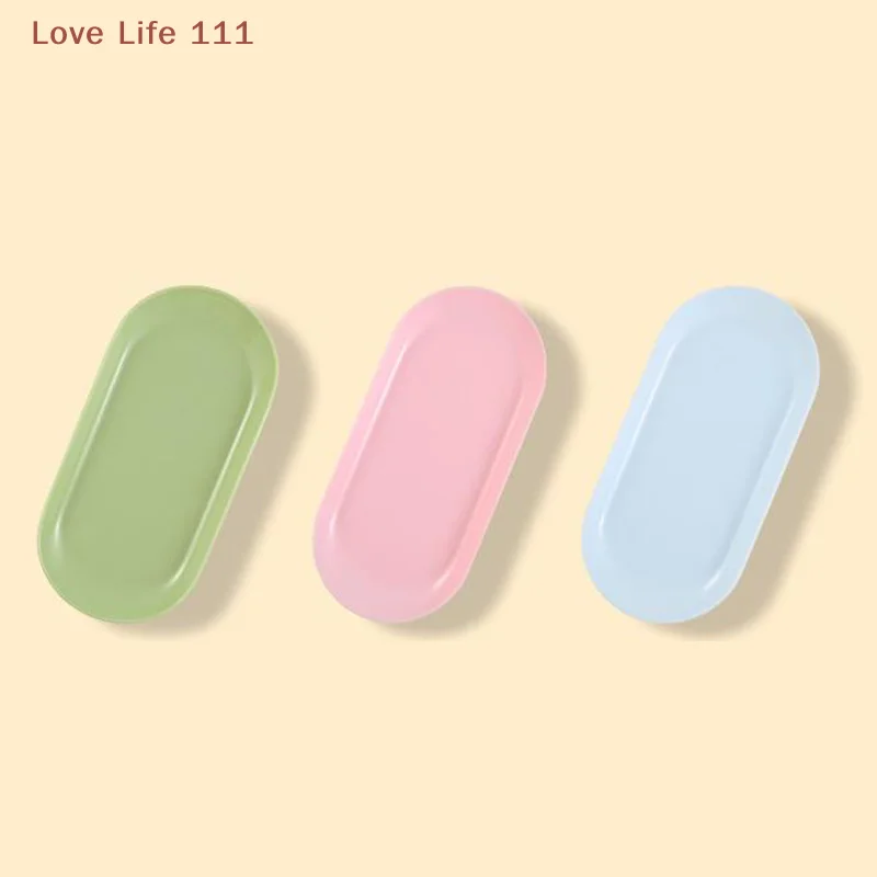 Nueva bandeja de plástico para almacenamiento de cosméticos, placa para equipo de decoración de uñas, bandeja ovalada para manicura, pinzas, bandeja de almacenamiento, herramienta para bandeja de uñas postizas