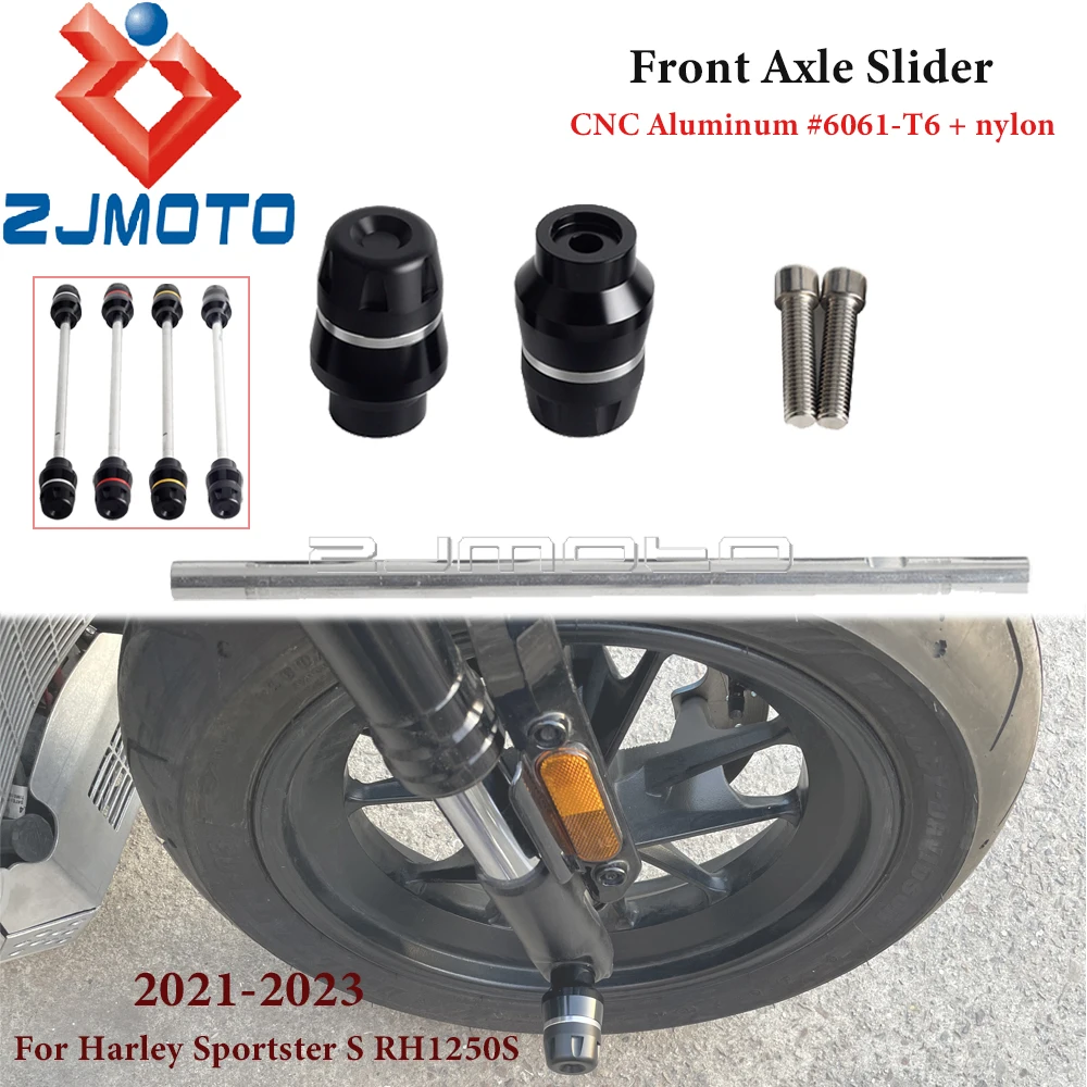 

1 Set Motorcycle Front Axle Fork Wheel Slider Falling Protector Holder Guard Crash Bar For Harley Sportster S RH1250S 2021-2023