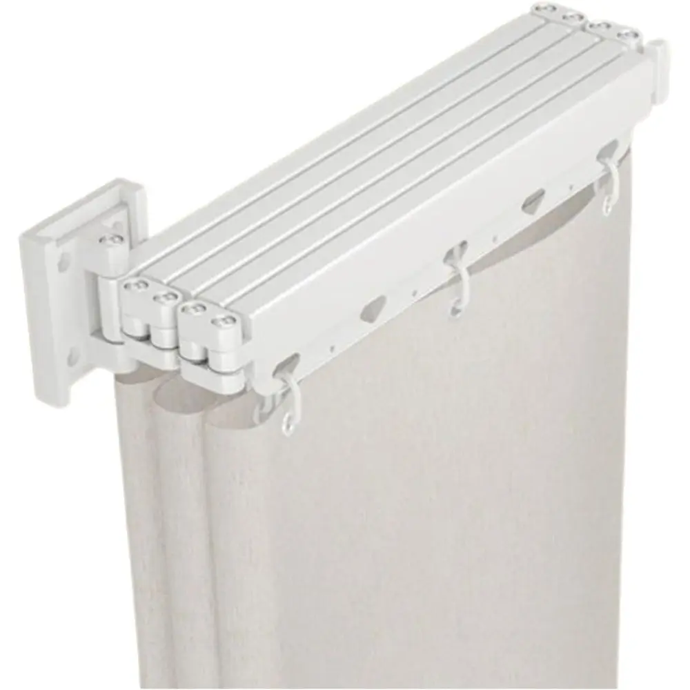 

Shower Curtain Rod, Wall Mounted Retractable Shower Curtains Sets, DIY Portable Changing Room, No Drill, Water Resistant, for RV