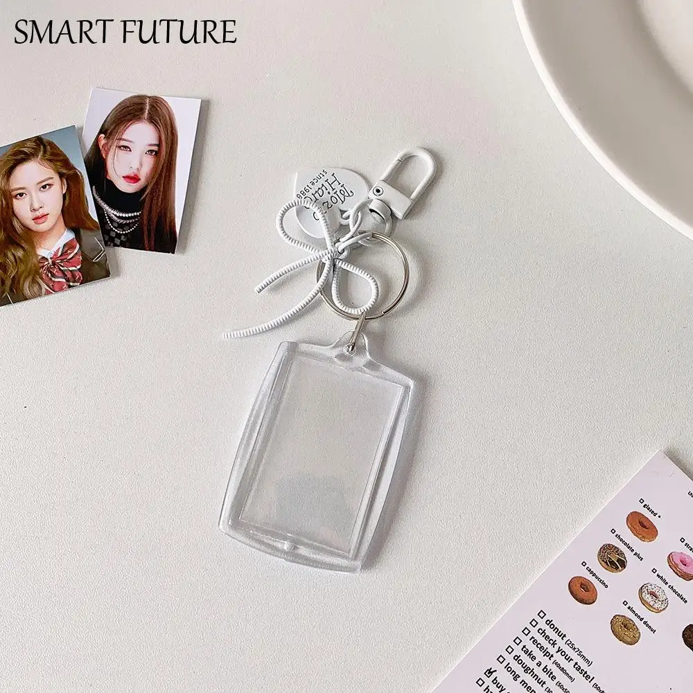 غطاء بطاقة أكريليك حامل بطاقة صور صغيرة معلقة الديكور الكورية نمط معرف صور بطاقة الصور إطار الصورة الخوخ القلب قلادة #1