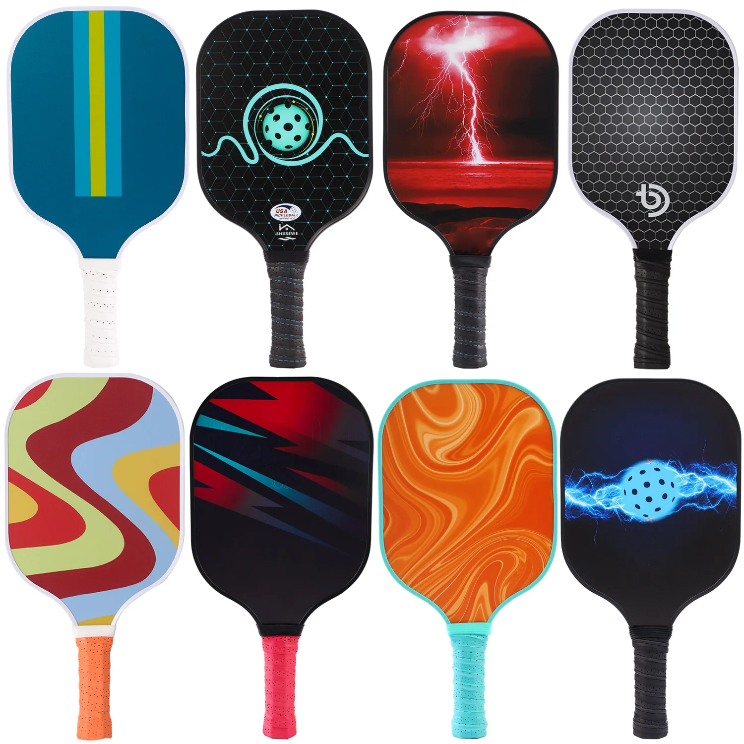 Pickleball Paddle Set For  2024 New Spring Fiberglass Carbon Fiber Honeycomb Fashion Casual High Quality