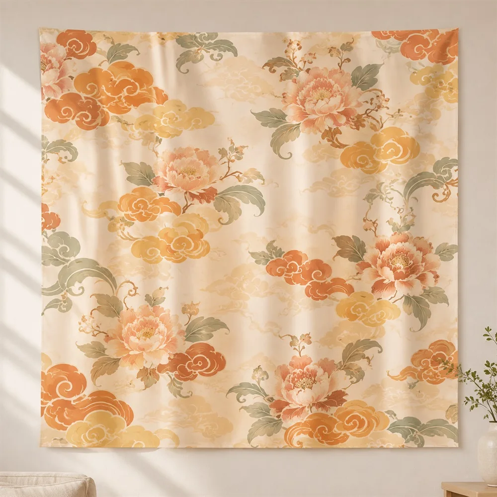 VIKAMA Korean Cloud Motif Clustered Groups Tapestry Wall Hanging, Korean Wall Decor Tapestries for Living Room Bedroom Kids Room