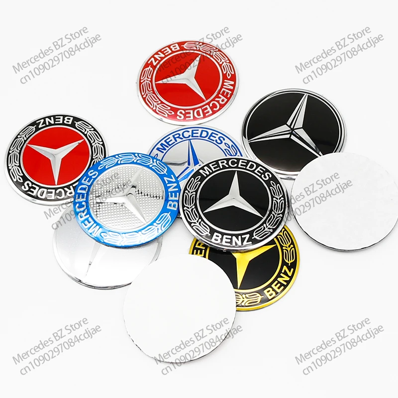 4pcs 56mm Car Wheel Center Hub Caps Cover Rim Exterior Decals Sticker Badge  For Mercedes Benz AMG W168 C300 E200 V177 W247 X253