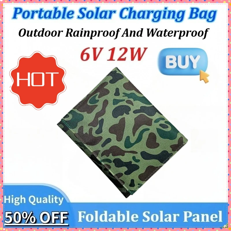 

New 12W Solar Panel 6V System with Camping Charging for Power Banks Mobile Phones for Phone Car Mp3 PAD Charger Outdoor Battery