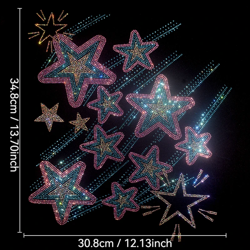 

Блестящие алмазные наклейки со звездами, высококачественные бриллиантовые наклейки с рисунком железа на свитер, куртку, аксессуары для одежды, звезды, алмазные наклейки