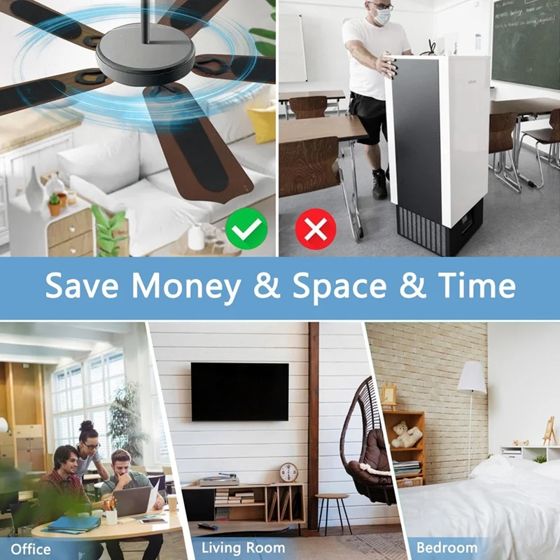 B58B-12 Pack ตัวกรองพัดลมเพดาน เปลี่ยนพัดลมของคุณให้เป็นเครื่องฟอกอากาศอันทรงพลัง จับฝุ่น เกสรดอกไม้ สะเก็ดผิวหนังของสัตว์เลี้ยง