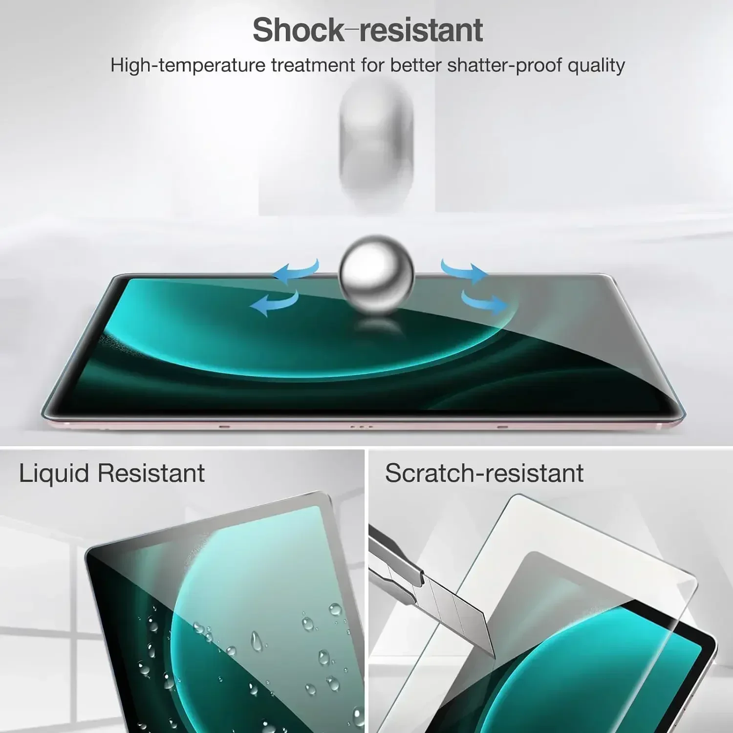 Protector de pantalla para tableta, película protectora de vidrio templado para Samsung Galaxy Tab S9 FE A9 Plus A9 +, SM-X110 X210 X510 X610, 3 unidades