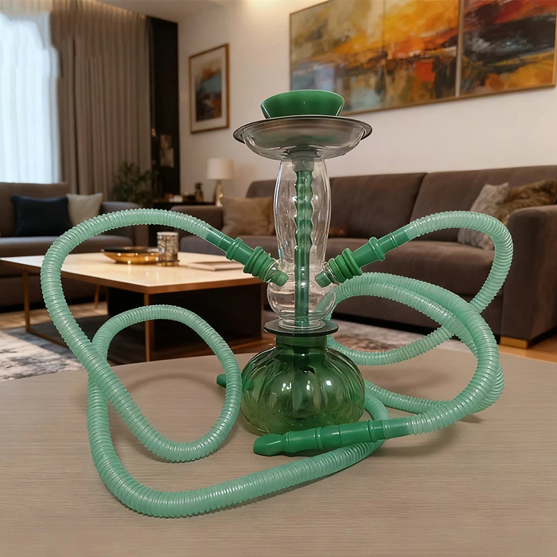 Portable Pumpkin Base Plastic Hookah Set 2 Hoses Complete Arab Shisha Narguile Water Pipe Chicha for Home Party Bar