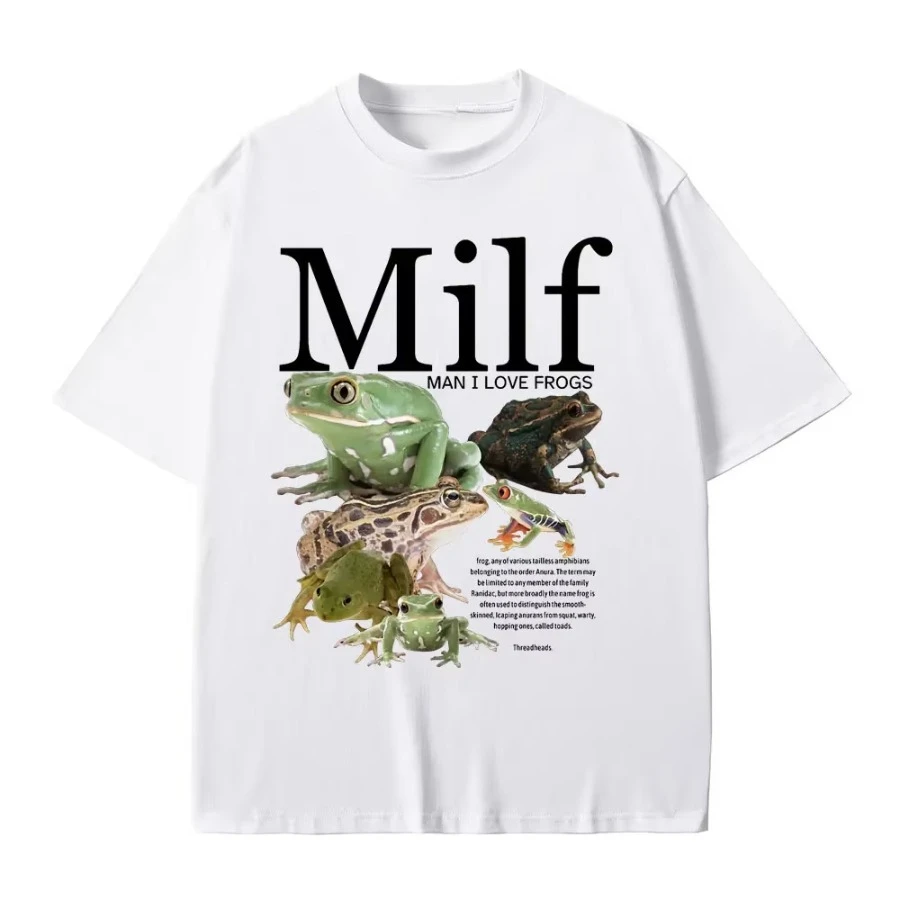 I Love Frogs Funny Frog Amphibian Lovers Meme T-shirts Casual Vintage Short Sleeve Harajuku Short Sleeve Casual