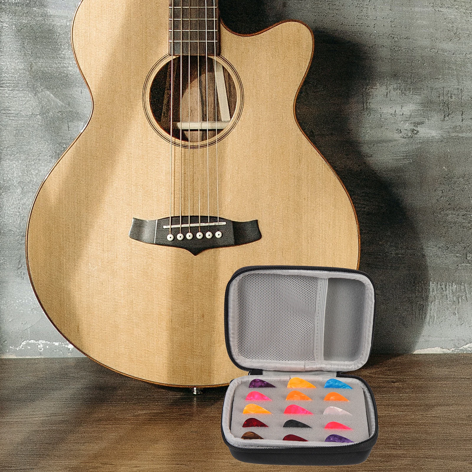 

1 Set Guitar Picks Storage Bag Durable Ergonomic Finger Protection Guitar Accessories Supplies Organizer Holder Container For