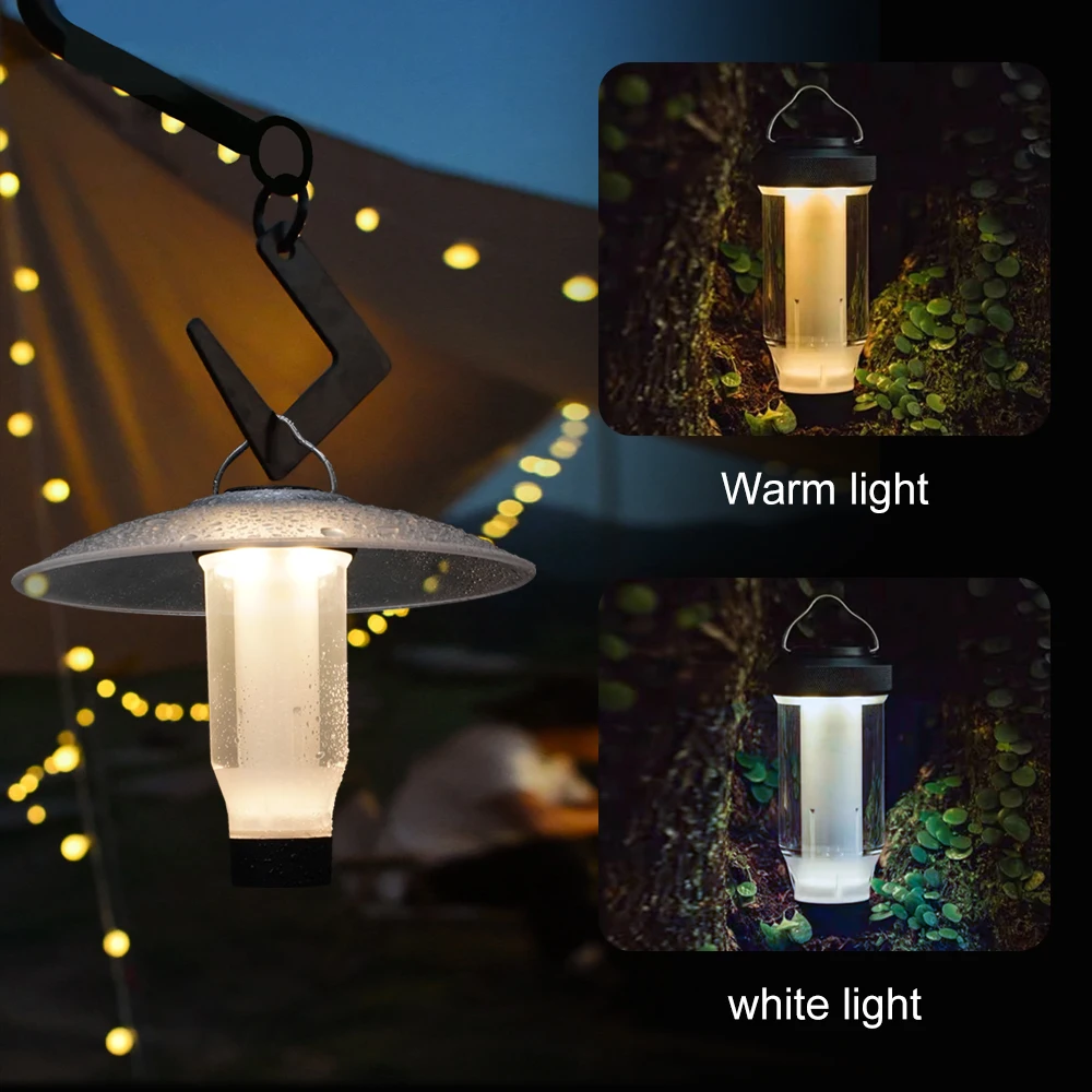 2023 NEW ZN Camping Light USB Rechargeable Warm White Lighting Portable Flashlight Waterproof Outdoor Tent Camping Lanterns