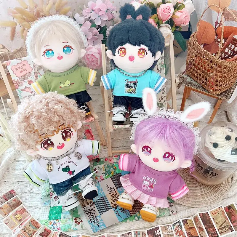 Kawaii Idol Doll Clothes, Cute Hoodies, Coat Set,DIY, Dress Up, Plush Doll, Can Changing Clothes, Games, Girls, Kids Gifts, 20cm