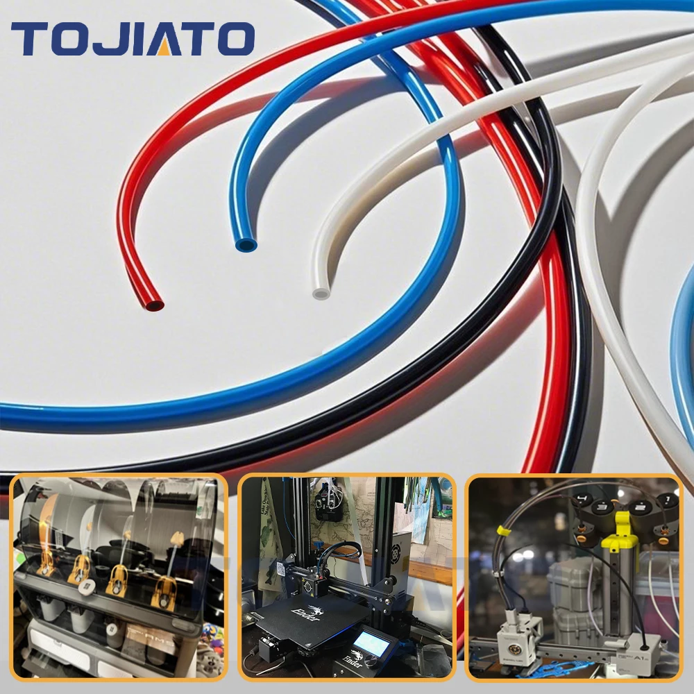 1/2/4M 3D Drucker PTFE Rohr Bowden Extruder J-kopf V5/V6 Hotend 1,75mm Filament ID2mm OD4mm Teflonto Rohr für Ender3 Bambu Labor – Detail 2