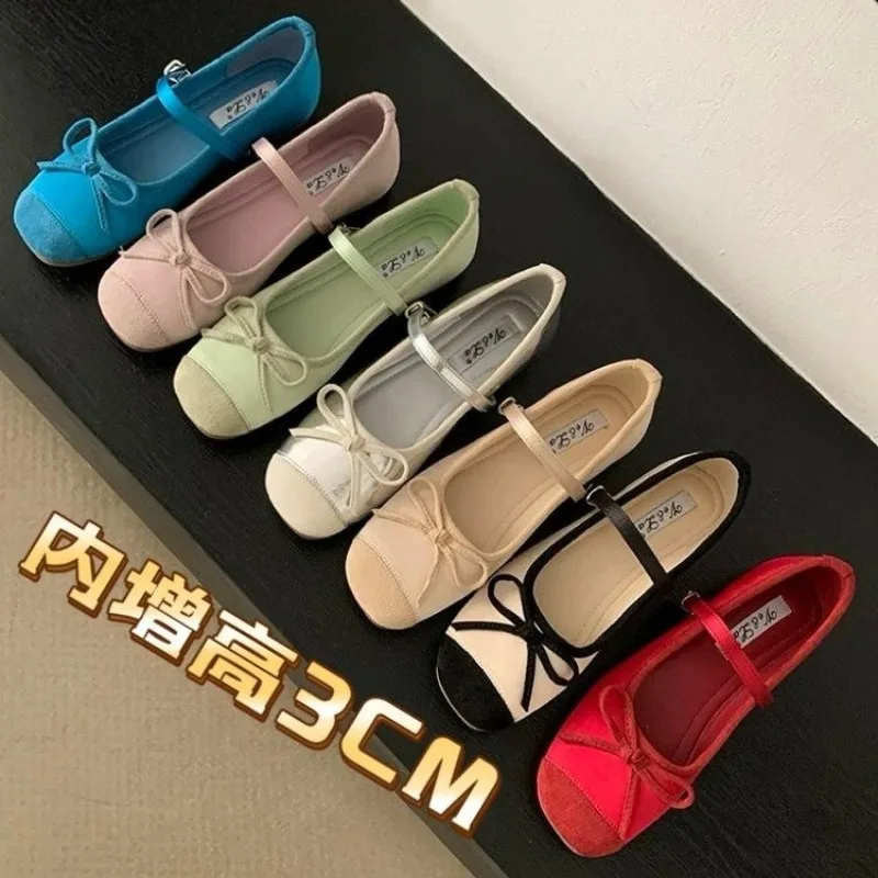 

2025 New Versatile Women's Mary Jane Shoes Fashionable Elegant Light Bow Women's Thick Heel Shoes Comfortable Dress