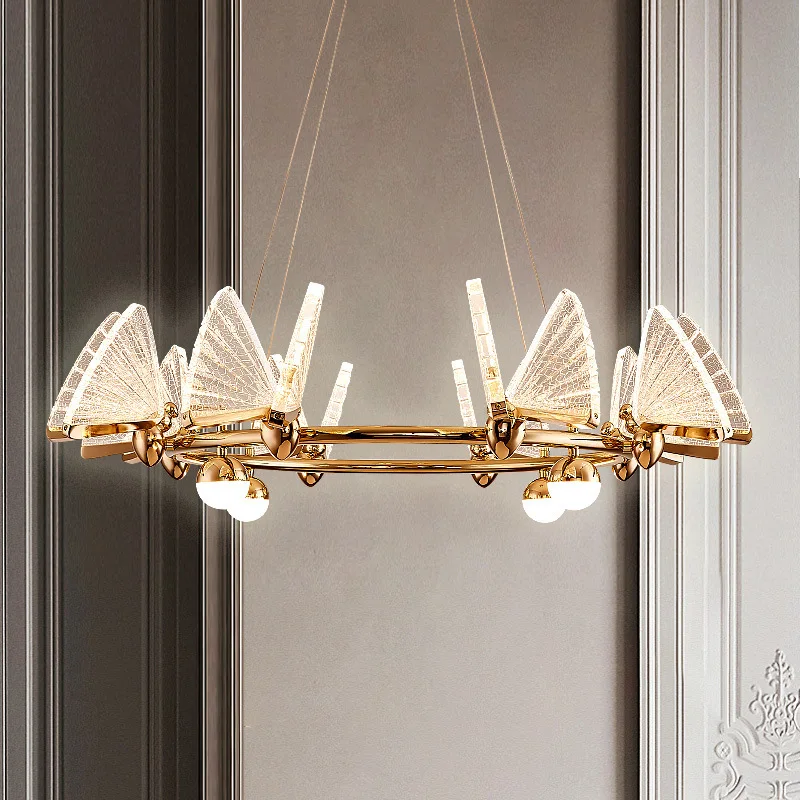 Modern Luxury Butterfly Chandeliers Living Room Lighting Bedroom Restaurant Decoration LED Pendant Lamp Home Indoor Chandelier