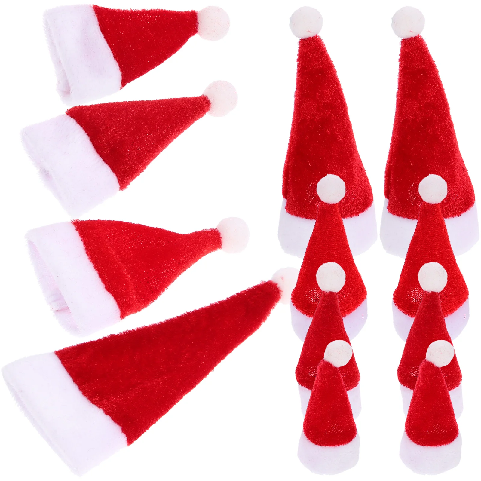 

12 Pcs Christmas Hat Set 3 5x6 5cm 4x7cm 5x8cm 6x11cm Bottle Covers Xmas Ornament Party Supplies Mini Santa Decorations Red
