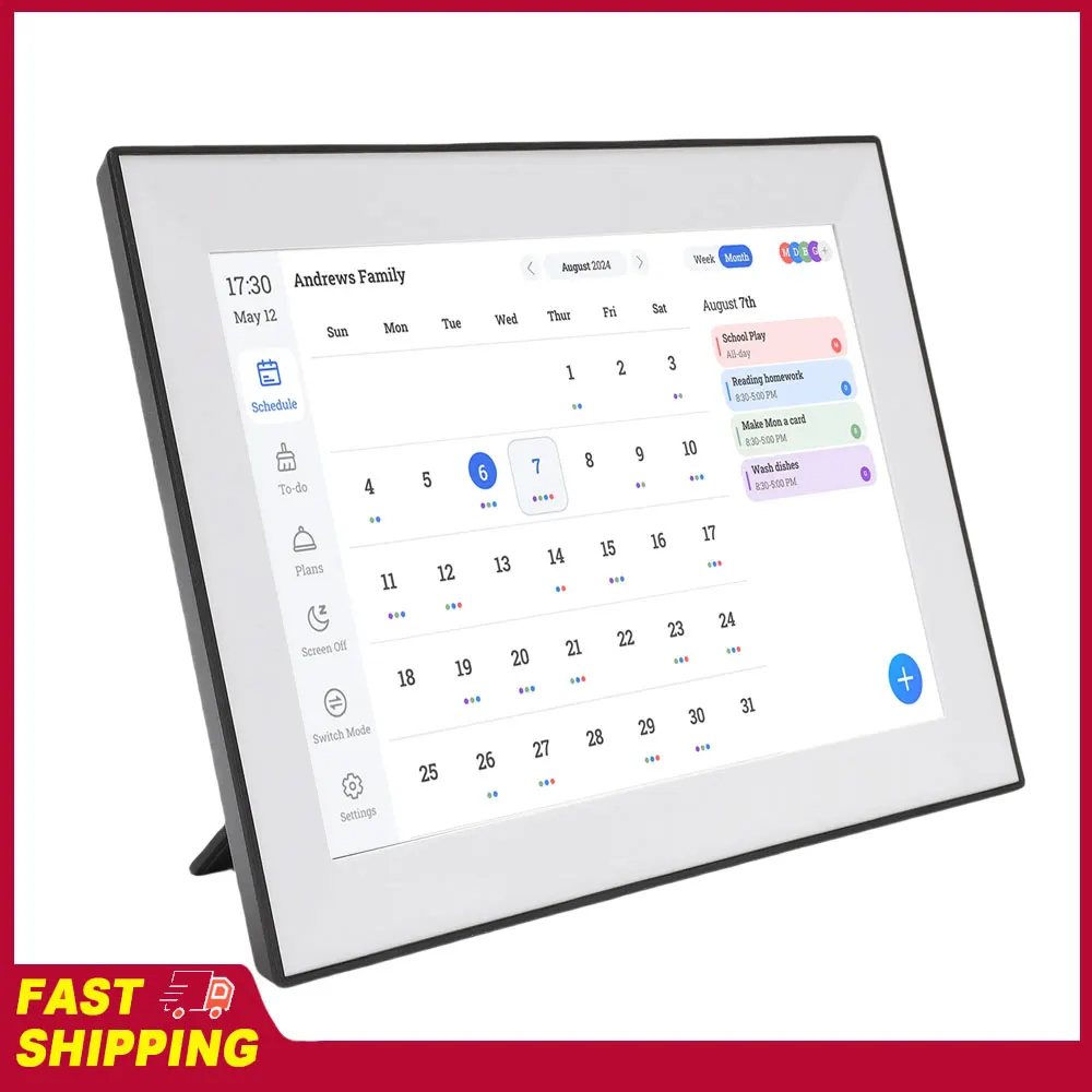 

10,1-дюймовый умный электронный календарь с Wi-Fi для ежедневного планирования питания, управления временем, функцией фоторамки и синхронизацией с приложением, цифровой календарь