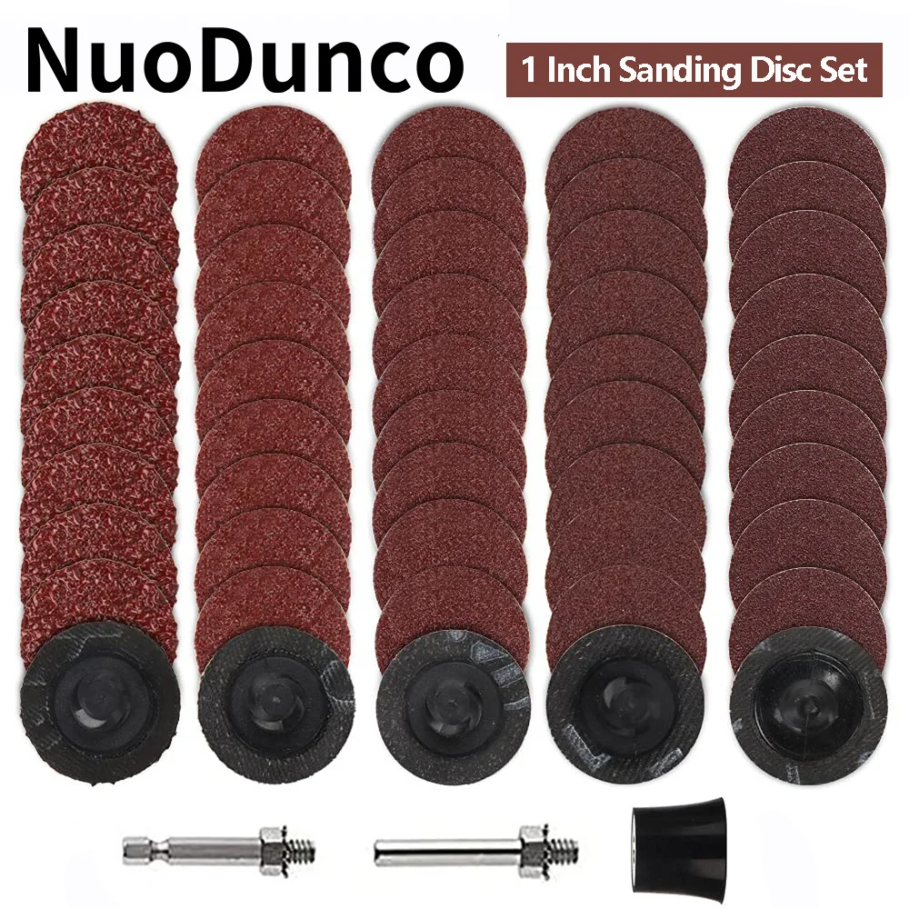 53Pcs/set 25mm Quick Change Sanding Disc 40/60/120/180/240Grit Roll Lock R-Type Sandpaper Abrasive Disc Die Grinder Accessories