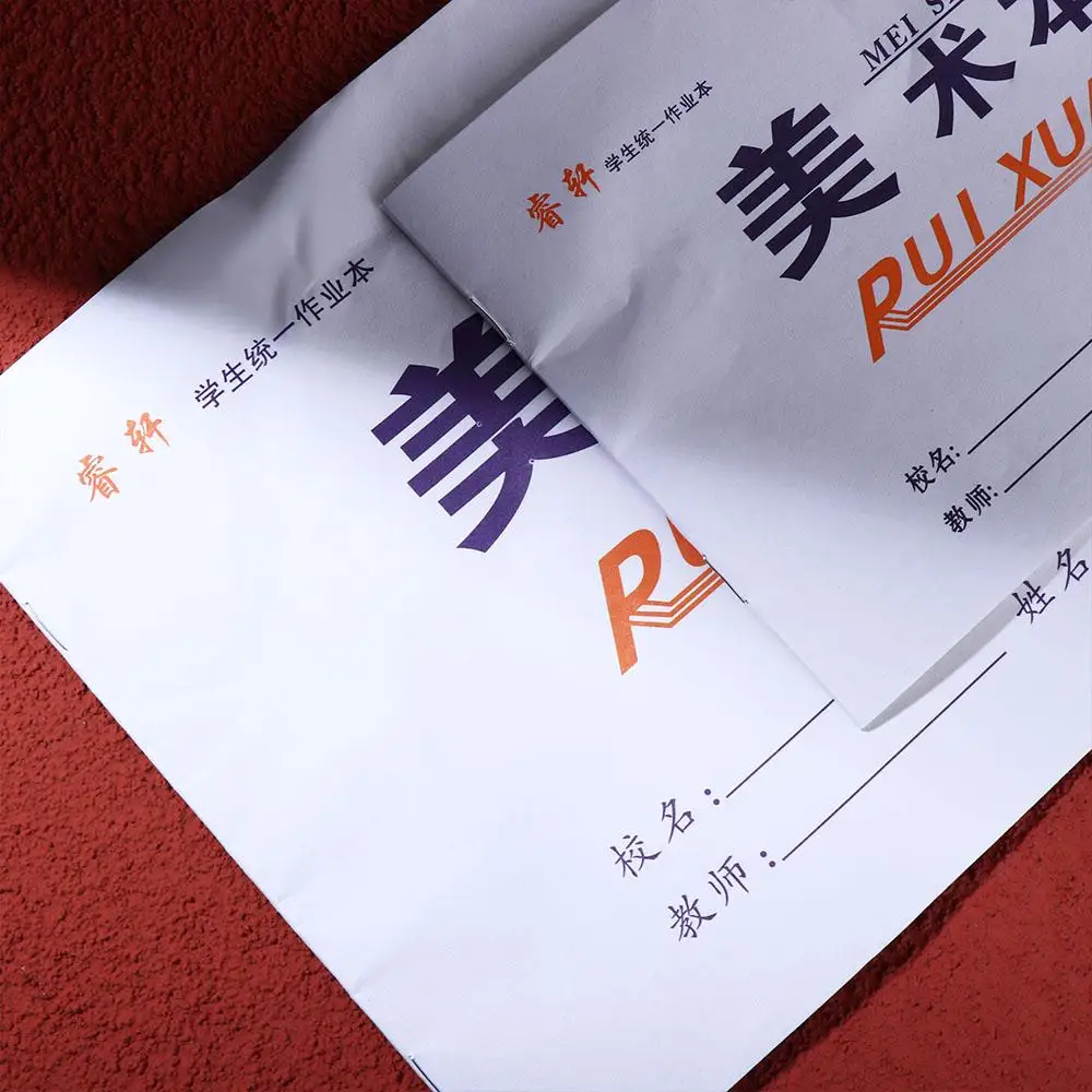 Carnet de croquis de classe d'art scolaire dessiné à la main pour étudiants, livre de crayons de couleur, fournitures de papeterie artistique, livre de peinture et de dessin