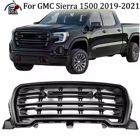 Car Guard Grid Grille For GMC Sierra 1500 2019 2020 2021 Front Bumper Insert Mask Grille Modified Truck Parts