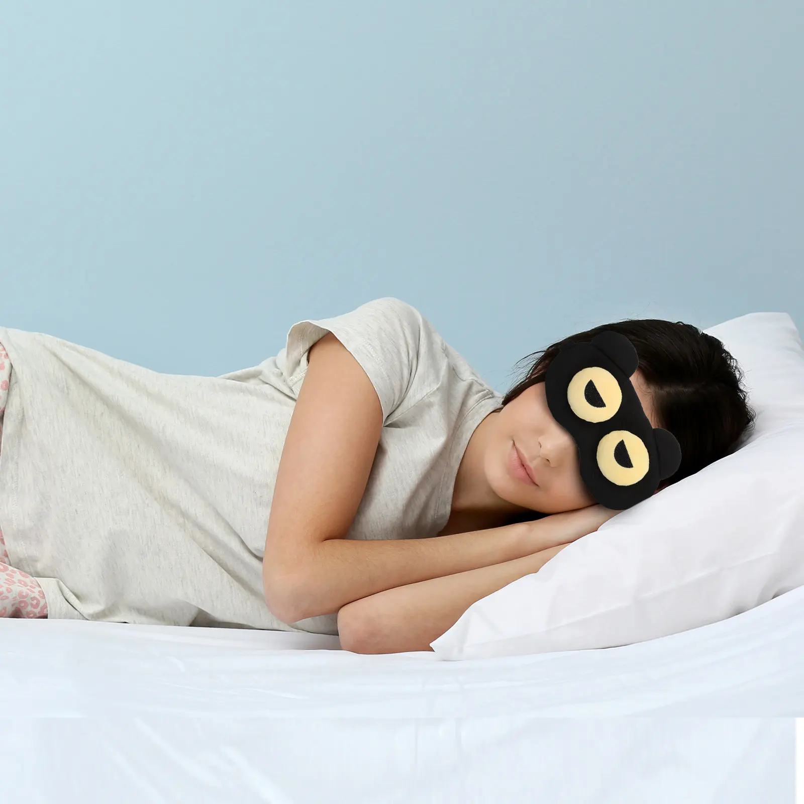 1Pcs Ultra Comfortable Sleep Eye Mask Lightproof Contoured Design Pressure-Free Eye Cover Portable for Flights Hotels Relaxation