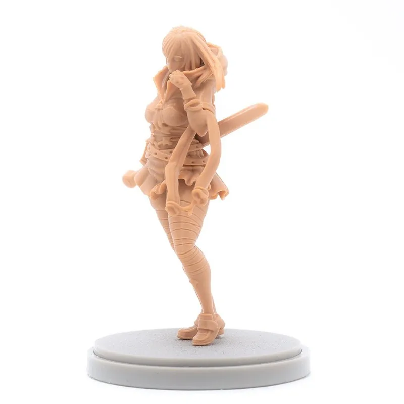 30mm Base Kd Resin Figures Model Assembled Kits Hobby Miniature Toy Beauty Soldier Goddess Series Unassambled Unpainted C509