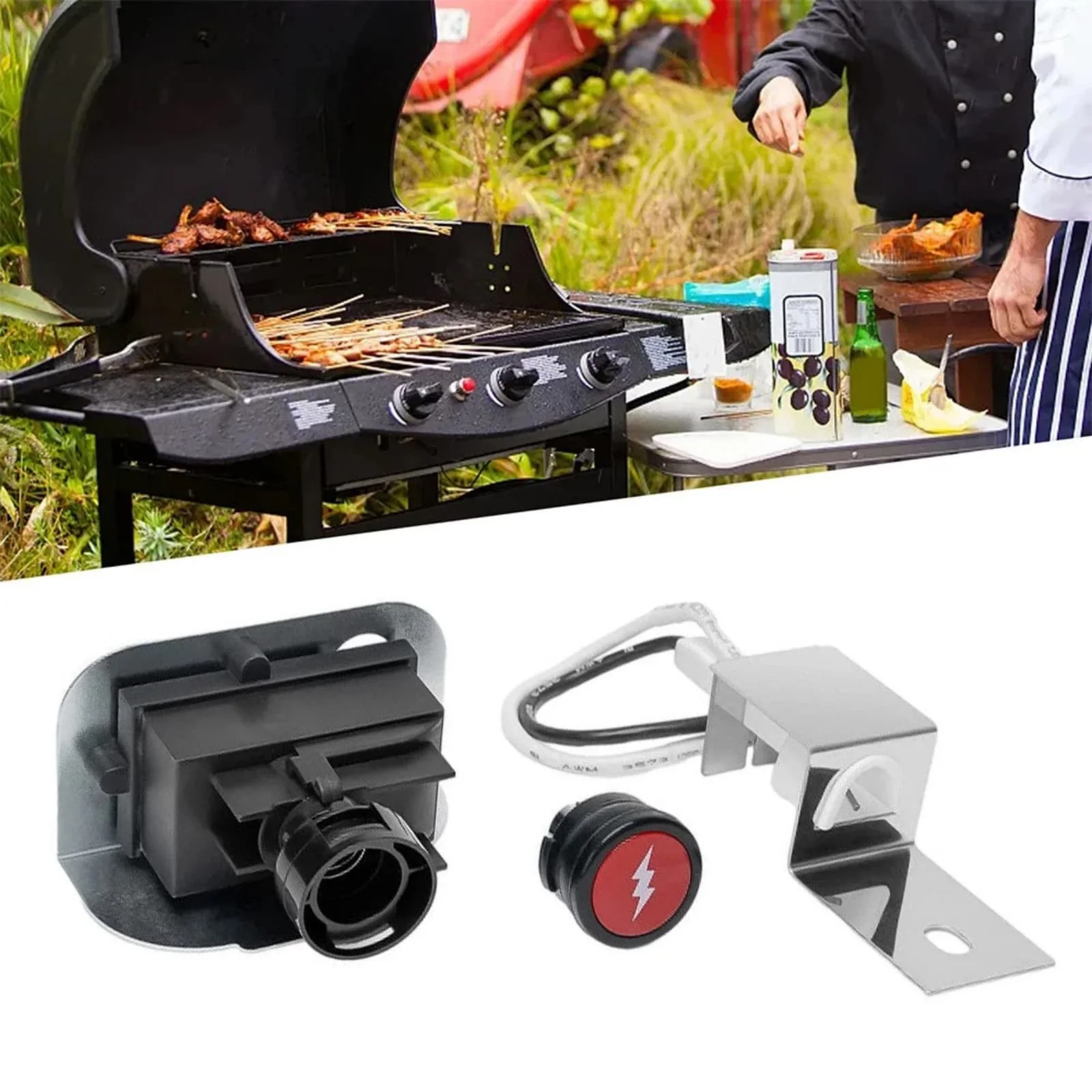 1Pc Gas Range Electronic Igniter Kit For Weber Q120 Q220 Series Tools Gas Grill Replace Parts Electronic Battery Igniter Ignitor