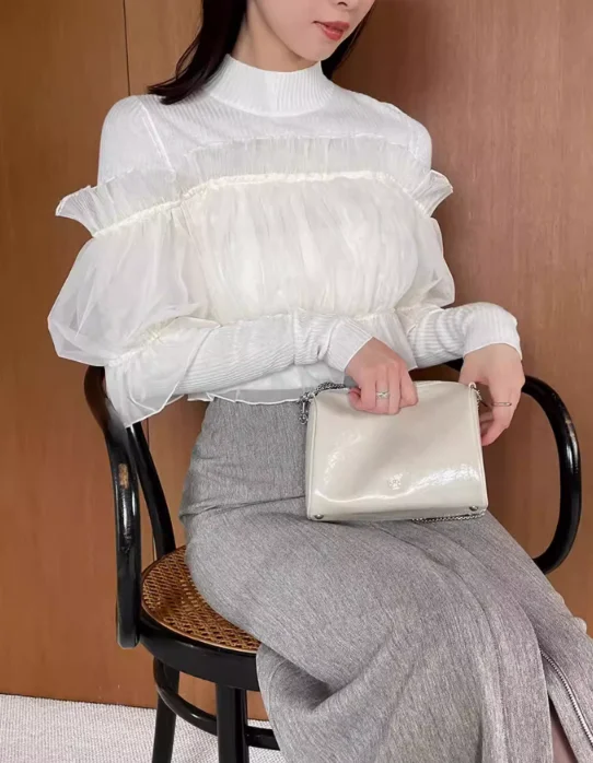 

Женские свитера с круглым вырезом в японском стиле, лоскутный вязаный топ с короткими воротниками и длинными рукавами, пуловер, свитер, топ