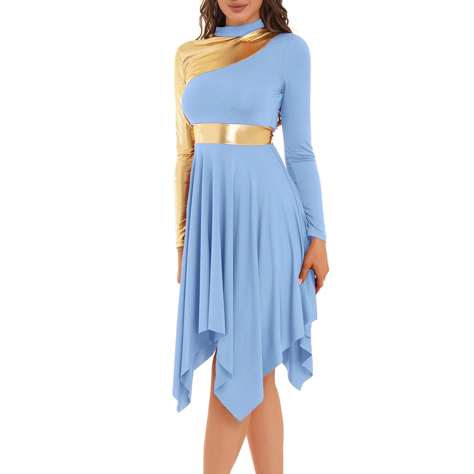 Adultos litúrgico louvor dança vestido feminino desempenho lírico traje moderno vestido contemporâneo celebração do espírito dancewear