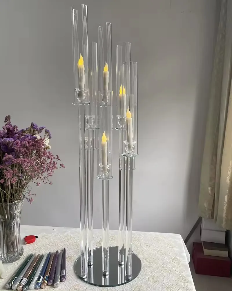 

10pcs)Hot sale crystal glass candelabra table centerpieces for wedding event decoration wedding