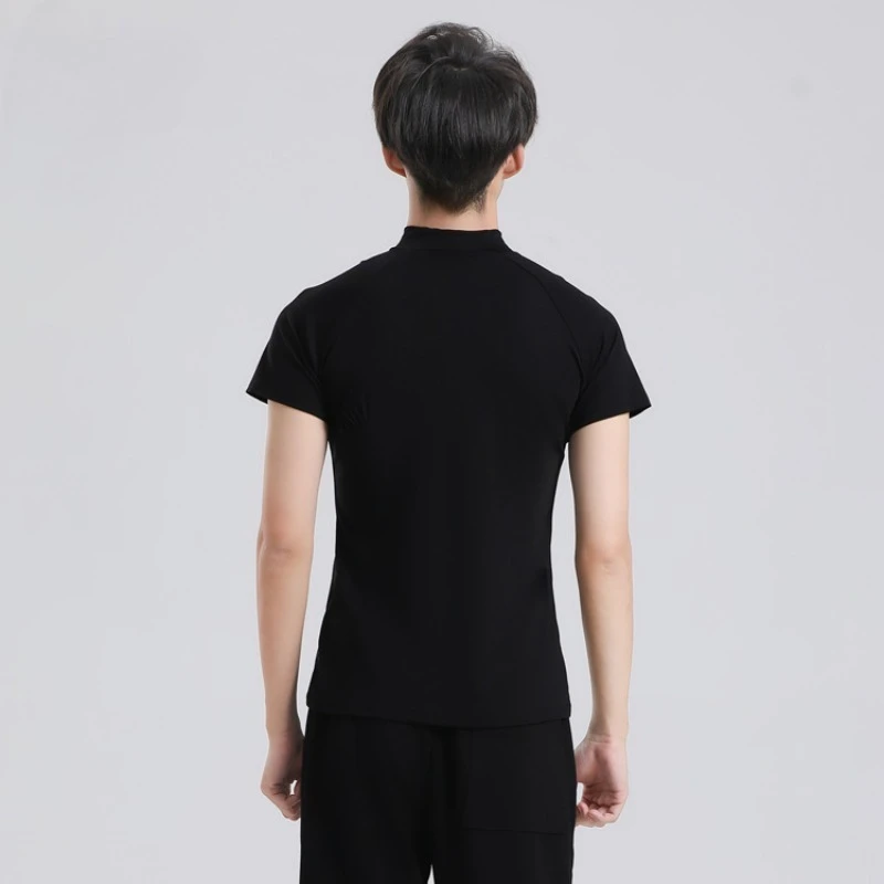 Abbigliamento da ballo estivo Nuovo top latino per adulti Linea da uomo Concorso di danza Costume da sala Valzer Tango Abbigliamento da allenamento professionale