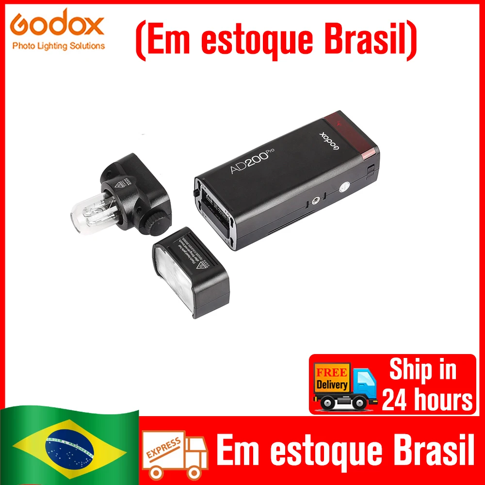 (DO Brazil) Godox AD200Pro AD200 Pro Outdoor Flash Light 2.4G HSS Pocket Speedlite for Canon Sony Nikon Fuji Olympus